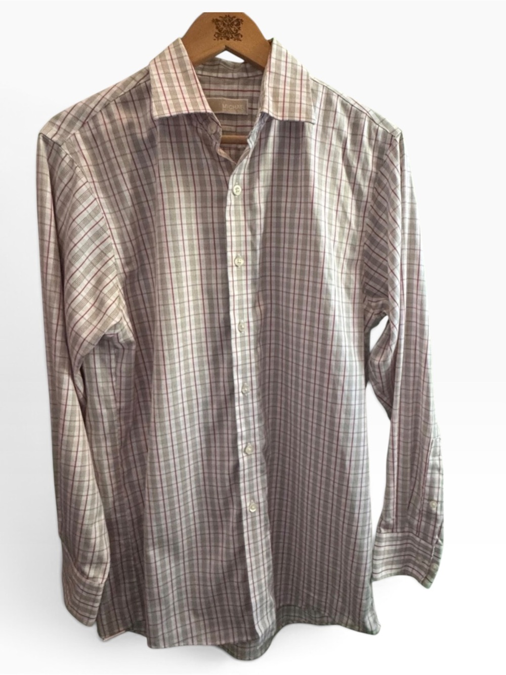 Michael Kors Men’s Plaid Dress Medium Button Down Business Casual - Picture 6 of 12